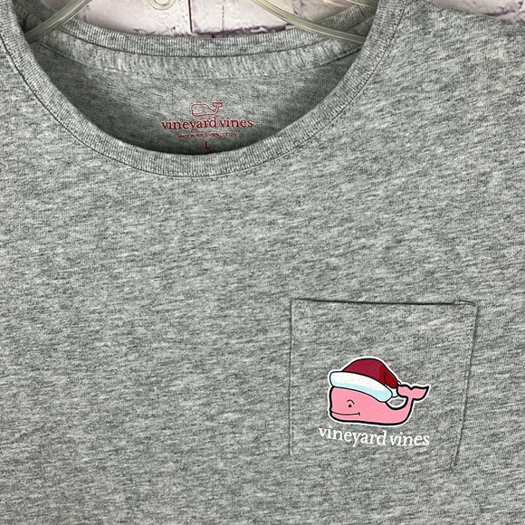 The Vineyard Vines Kid's Christmas Gray Long Sleeve Tee. Size. L - Picture 2 of 11